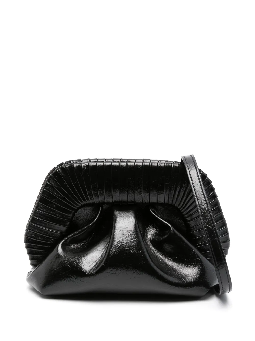 Themoirè Tia Ruched Leather Clutch Bag Farfetch
