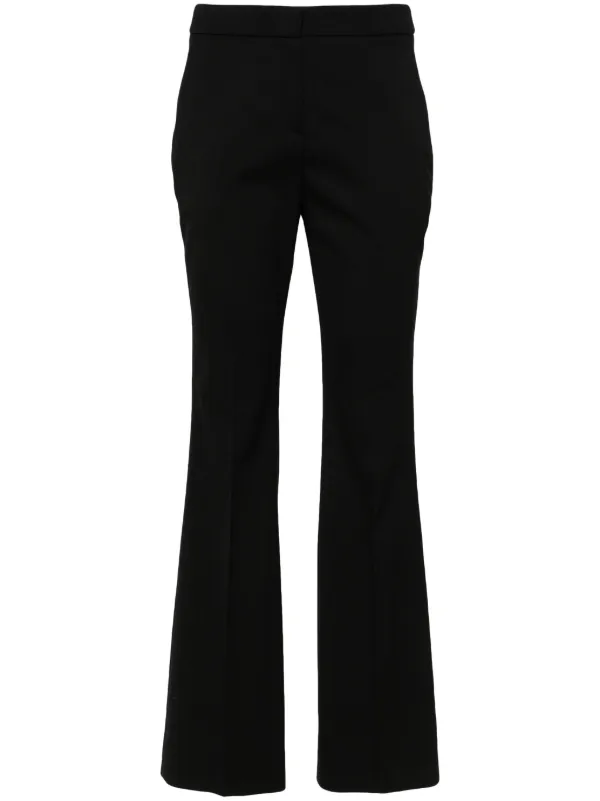Lardini Pressed-crease Flared Trousers in Black