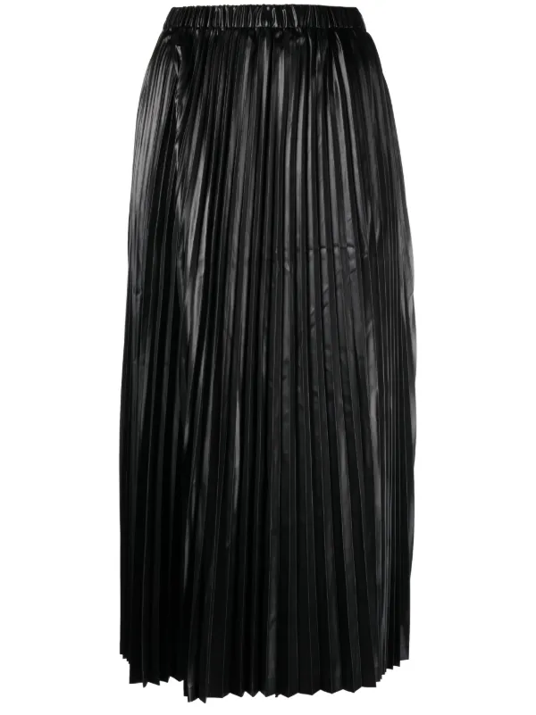 Junya Watanabe Pleated Layered Cropped Trousers in Black