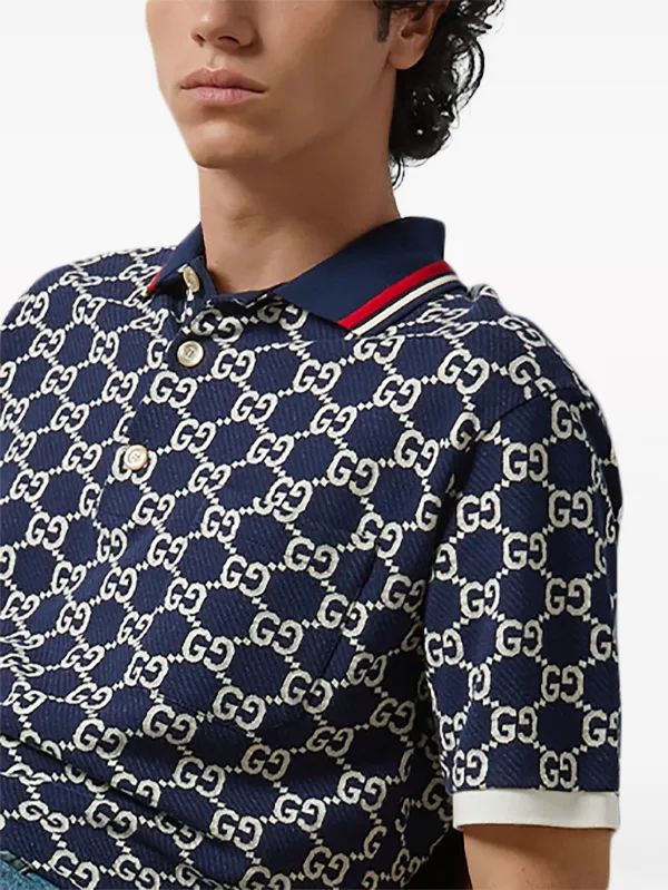 Gucci GG Jacquard Cotton Polo Shirt - Farfetch