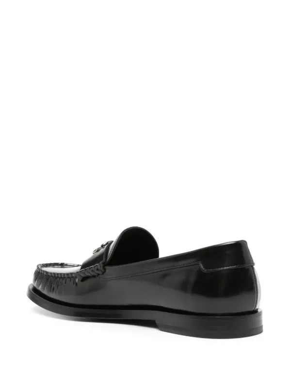 Dolce & Gabbana logo-plaque Leather Loafers | Black | FARFETCH