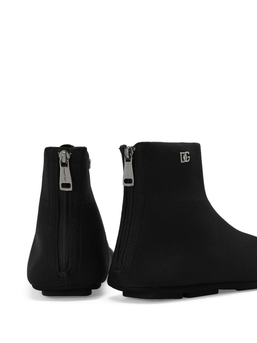 Shop Dolce & Gabbana Logo-plaque Almond-toe Boots In Black