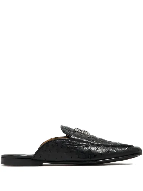 Dolce & Gabbana logo-plaque leather mules