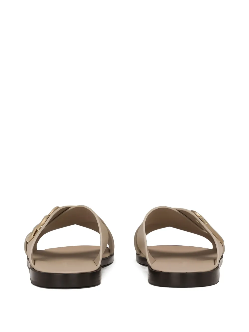  Dolce & Gabbana Dg-logo Leather Sandals - Neutrals 