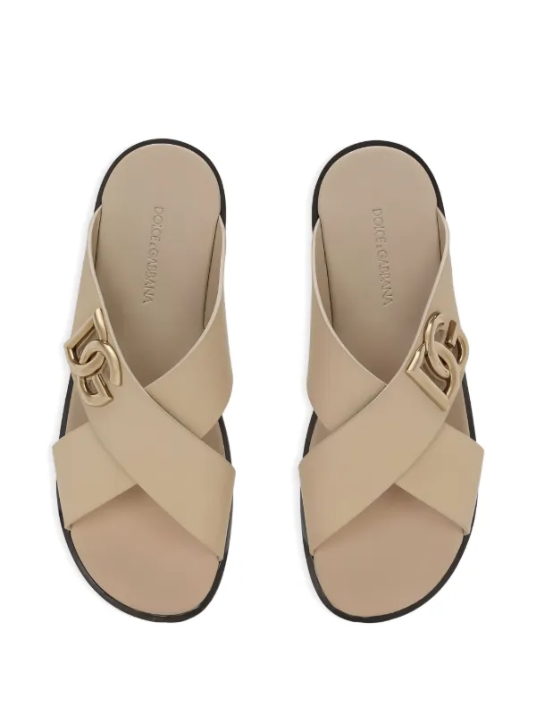 Dolce & Gabbana DG レザーサンダル | ニュートラル | FARFETCH JP