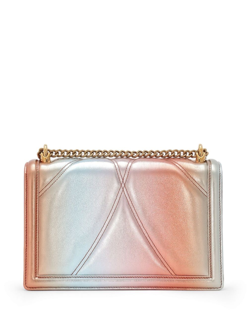 Shop Dolce & Gabbana Devotion Leather Crossbody Bag In Orange