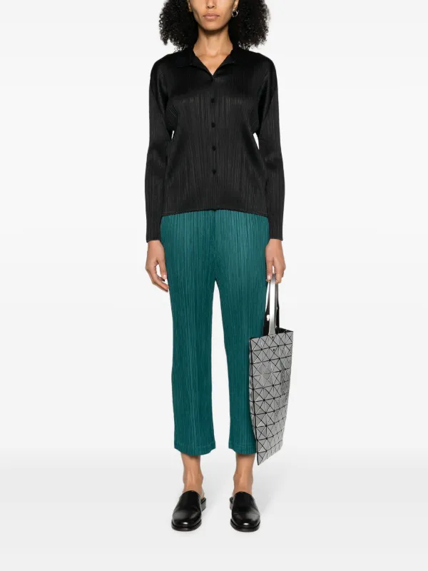 Pleats Please Issey Miyake クロップドパンツ | グリーン