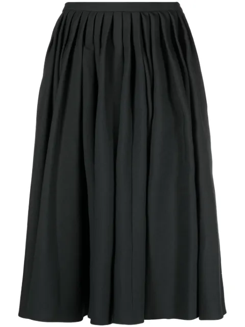 QUIRA pleated full wool skirt