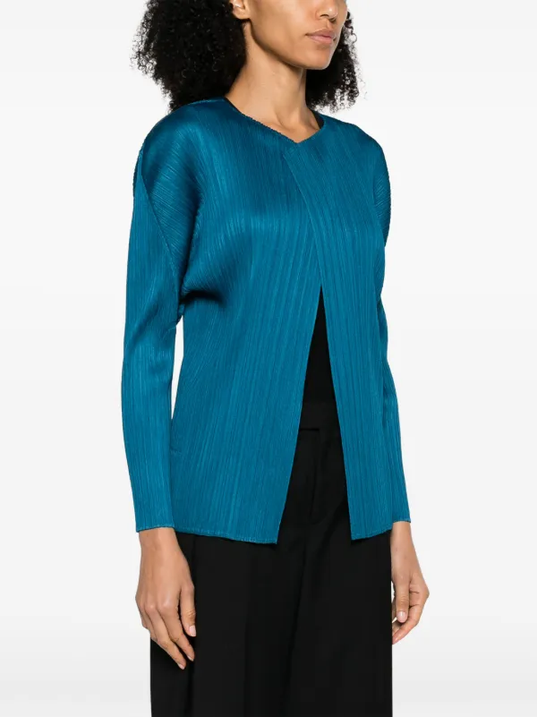 Pleats Please Issey Miyake Pleated open-front Cardigan - Farfetch