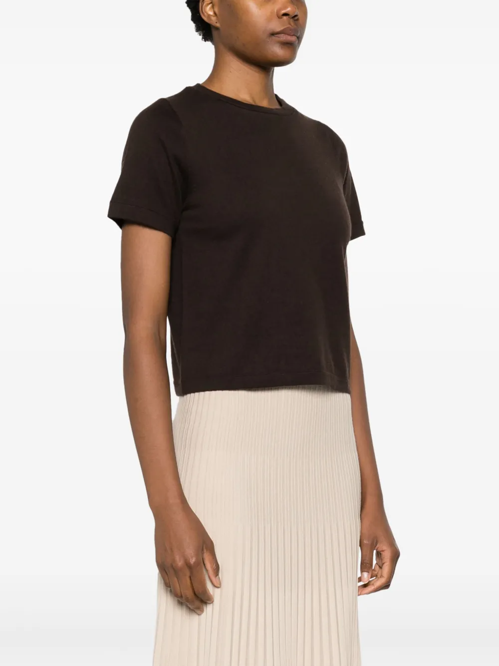 extreme cashmere Tina T-shirt van kasjmierkatoen Bruin