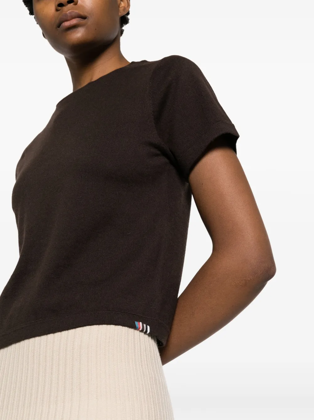 extreme cashmere Tina T-shirt van kasjmierkatoen Bruin