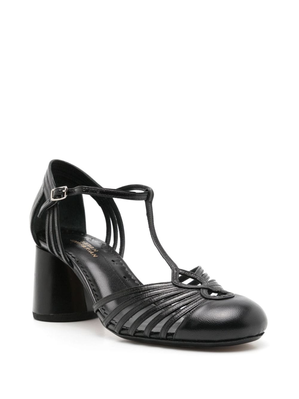 Shop Sarah Chofakian Chamonix 50mm Leather Sandals In Black