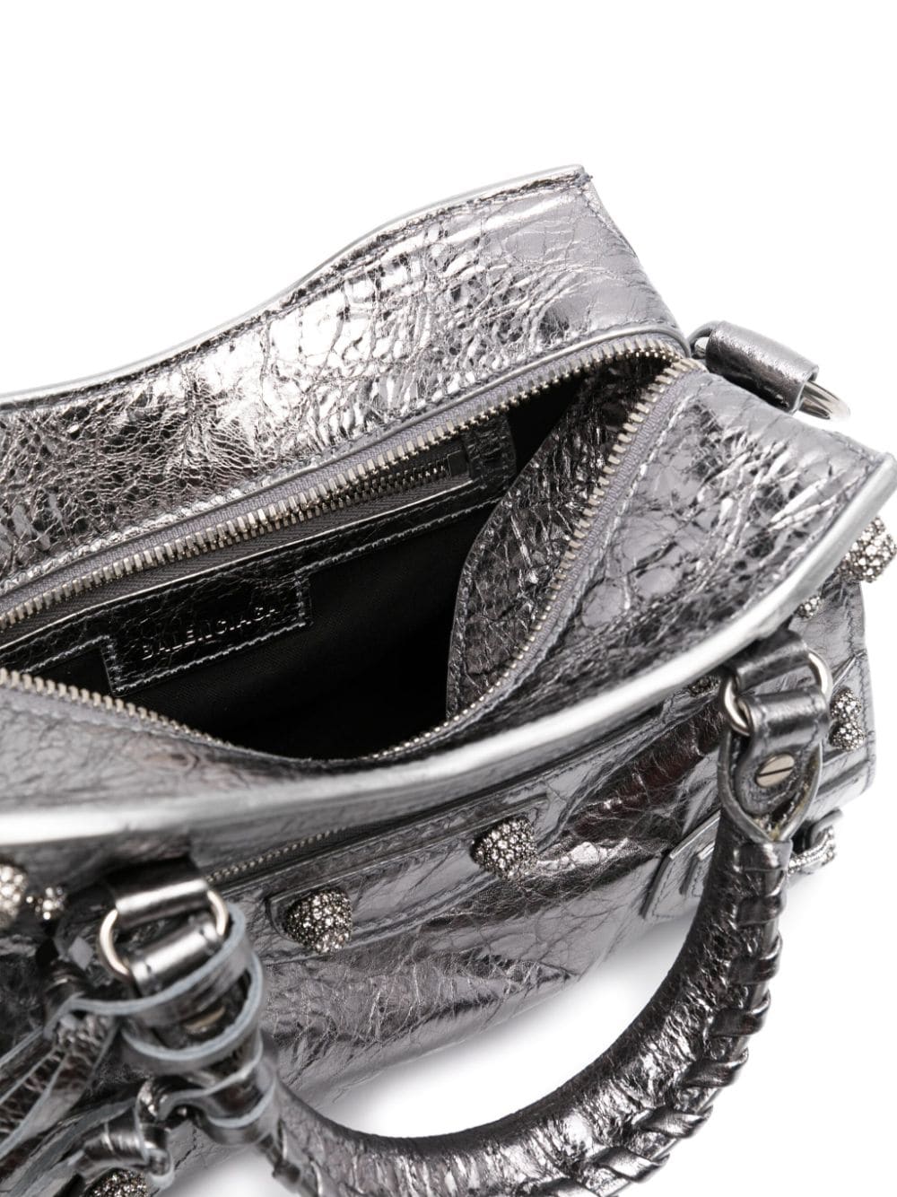 Shop Balenciaga Neo Cagole Xs Shoulder Bag In Silver