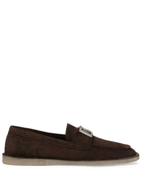 Dolce & Gabbana mocasines de gamuza con placa del logo