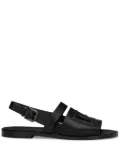 Dolce & Gabbana logo-embossed leather slides - Black
