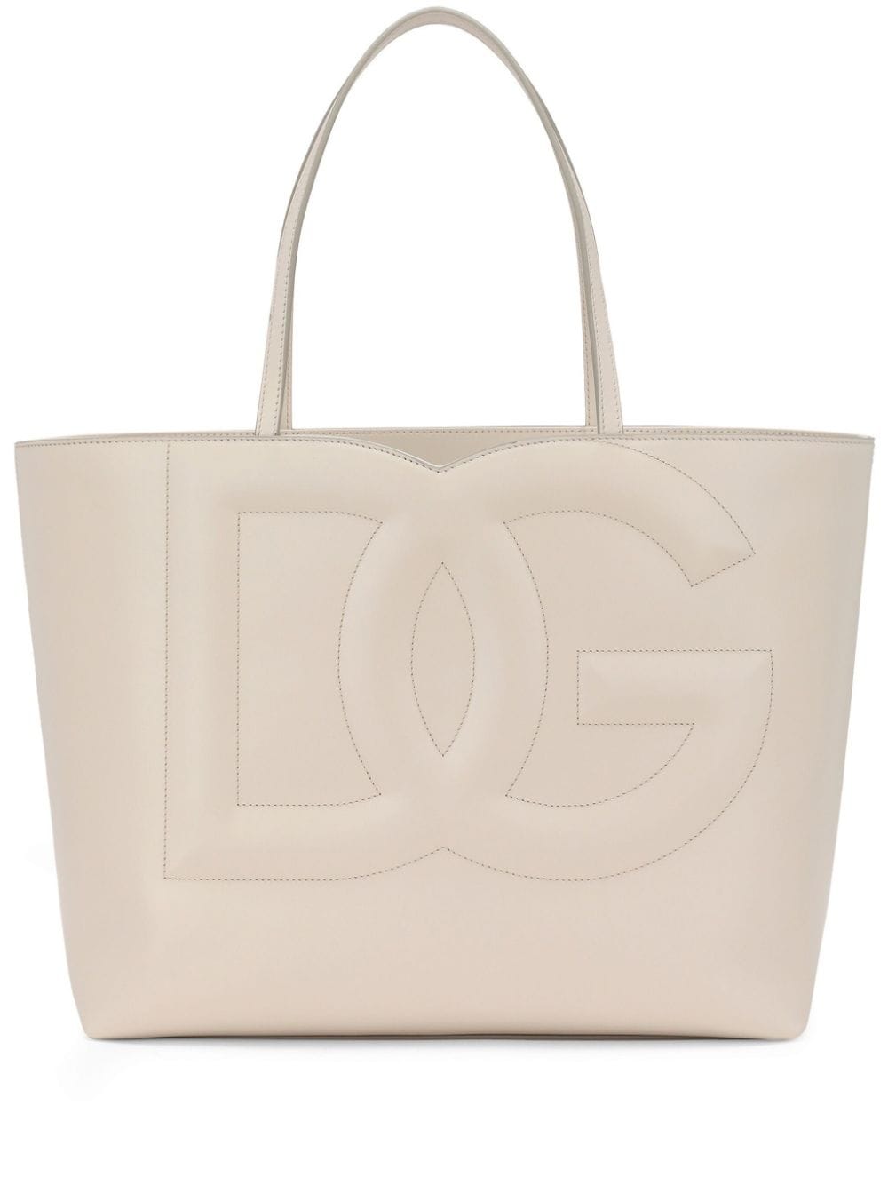 Dolce & Gabbana Logo-embossed Tote Bags In Neutrals