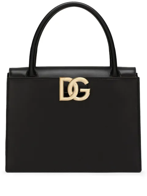 Dolce & Gabbana logo-plaque leather tote bag 