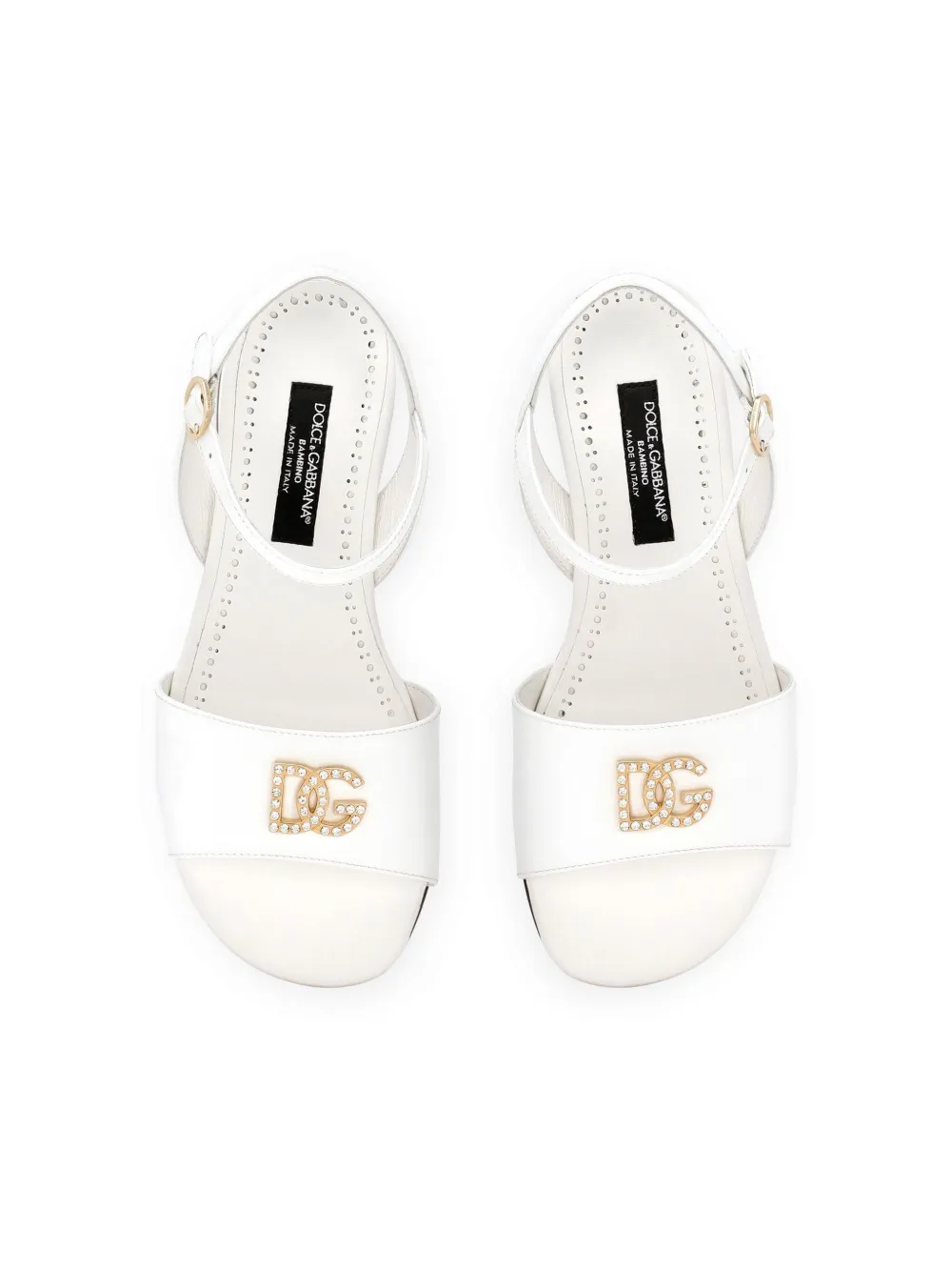 Dolce & Gabbana Kids DG lakleren sandalen Wit