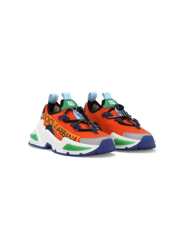 Dolce & Gabbana Kids Airmaster Panelled Sneakers | Orange