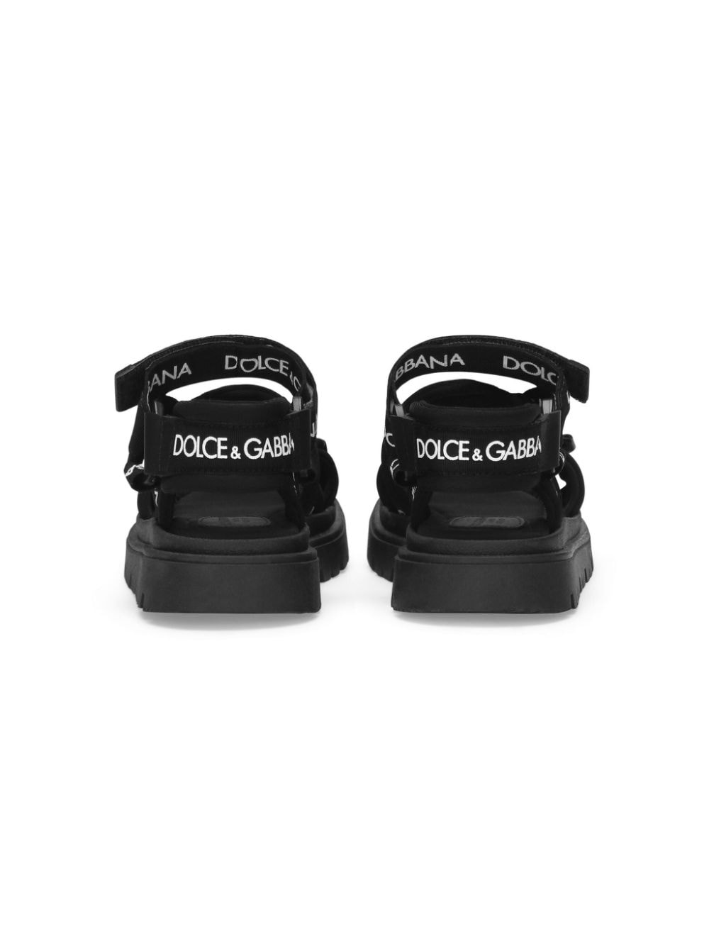Shop Dolce & Gabbana Branded Grosgrain Sandals In Black