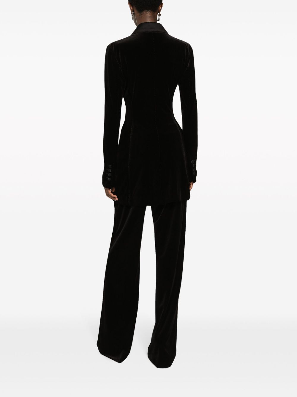 Shop Dolce & Gabbana Turlington Velvet Blazer In Black