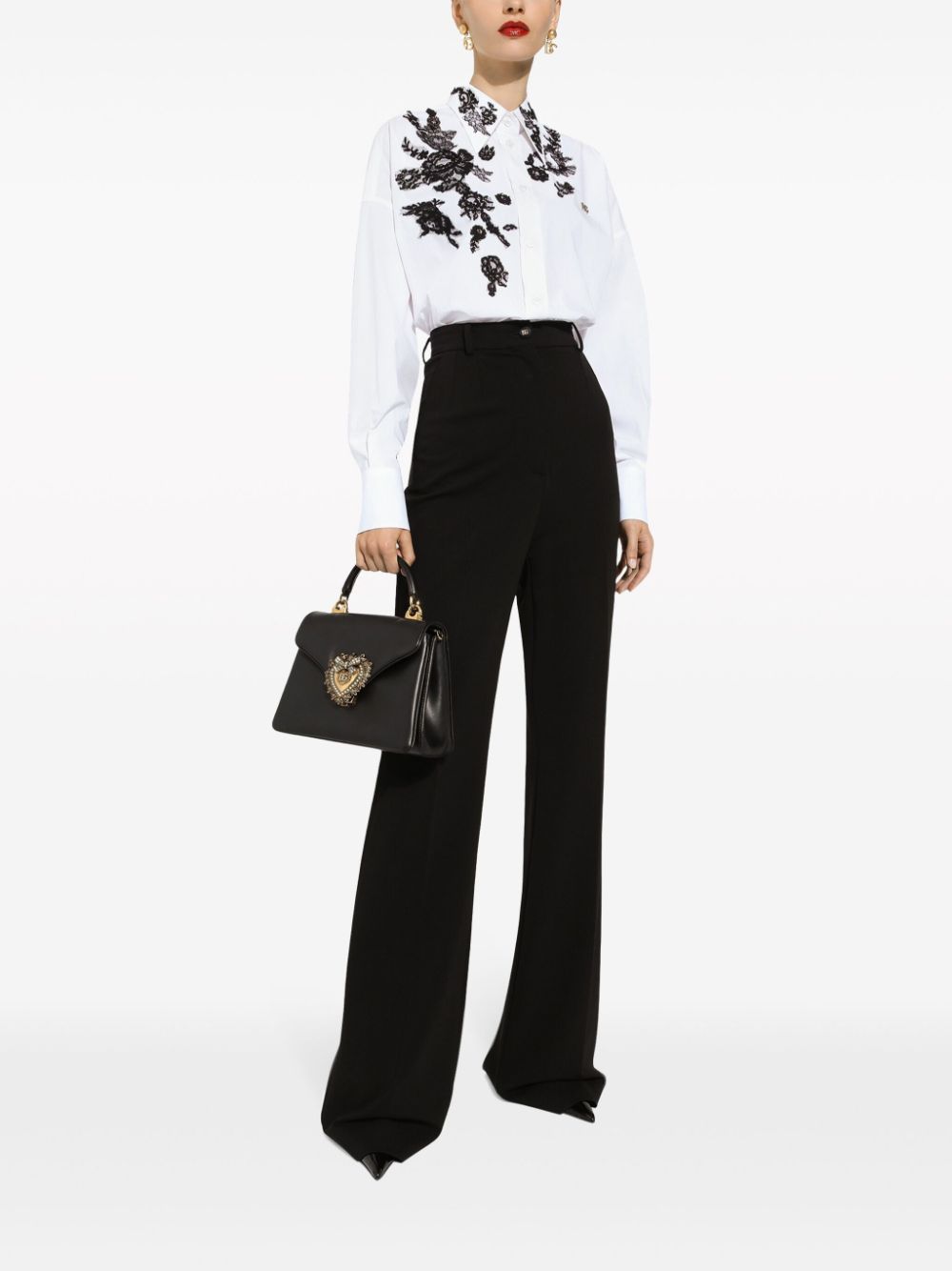 Dolce & Gabbana Blouse met bloemenkant Wit