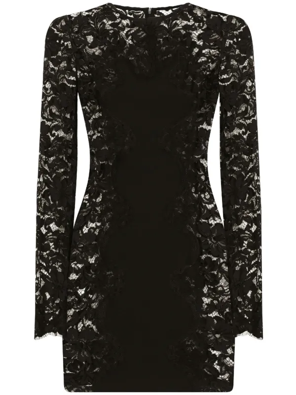 Dolce & Gabbana セミシアーレース ドレス | ブラック | FARFETCH JP
