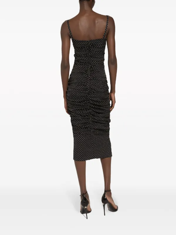 Dolce & Gabbana Polka dot-print Midi Dress | Black | FARFETCH