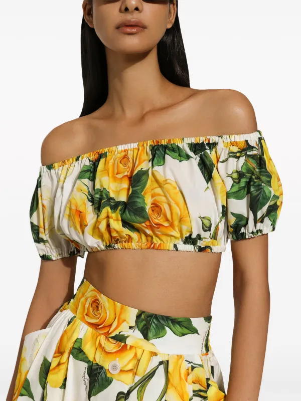 floral print cropped top