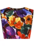 Dolce & Gabbana floral-print cropped top - Purple