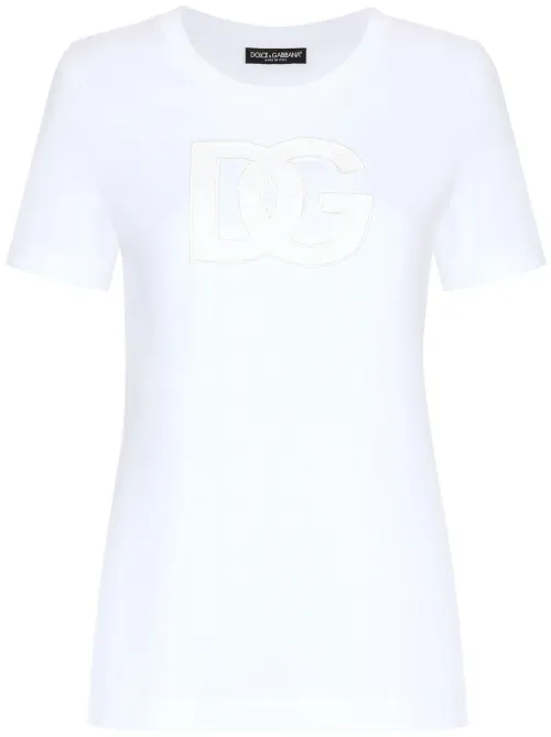 T-shirt en coton à patch logo - Dolce & Gabbana - Modalova