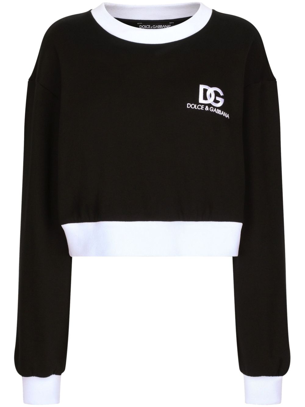 Shop Dolce & Gabbana Logo-print Cotton-blend Sweatshirt In Black
