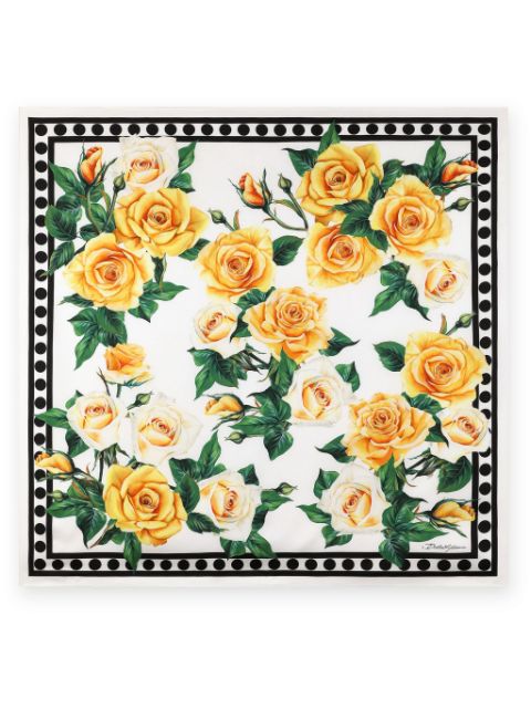 Dolce & Gabbana rose-print silk scarf Women