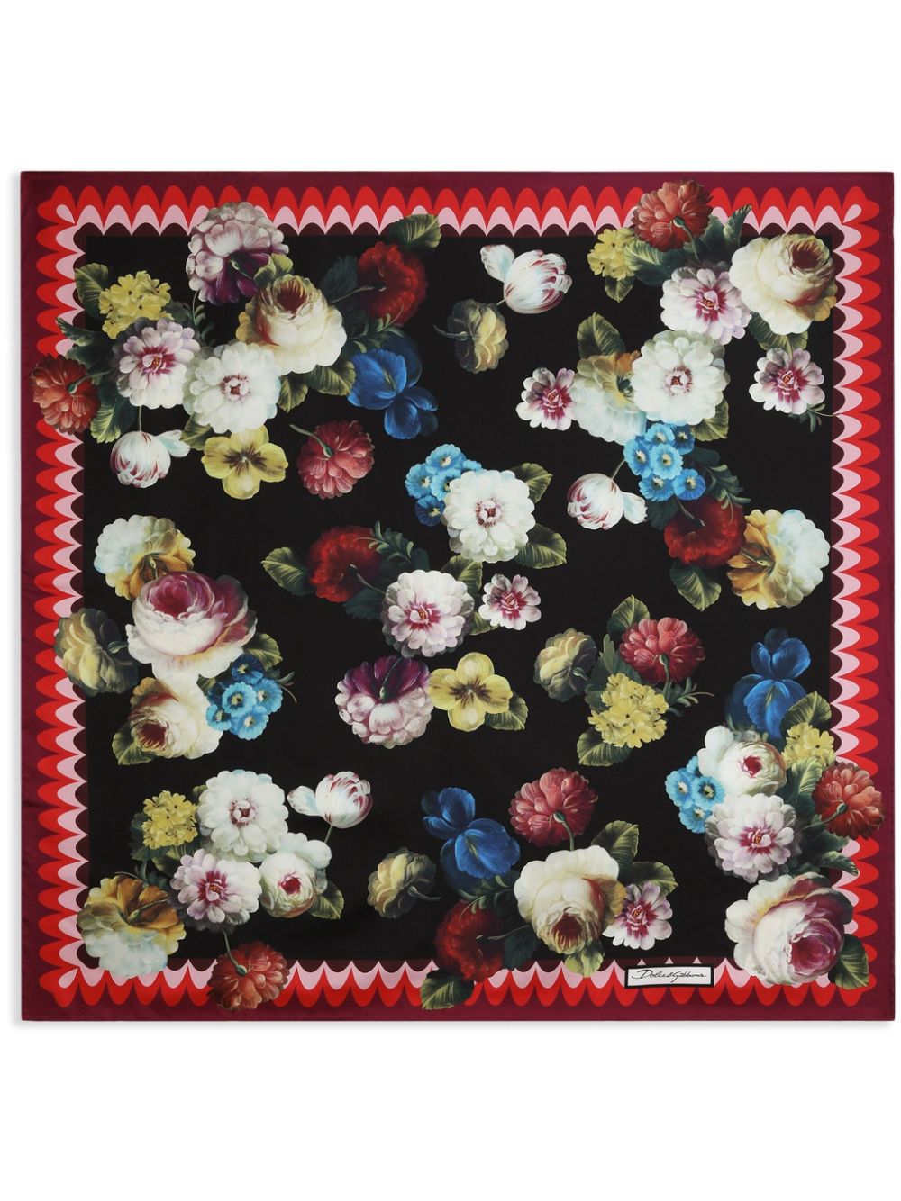 Dolce & Gabbana Sjaal met bloemenprint Zwart