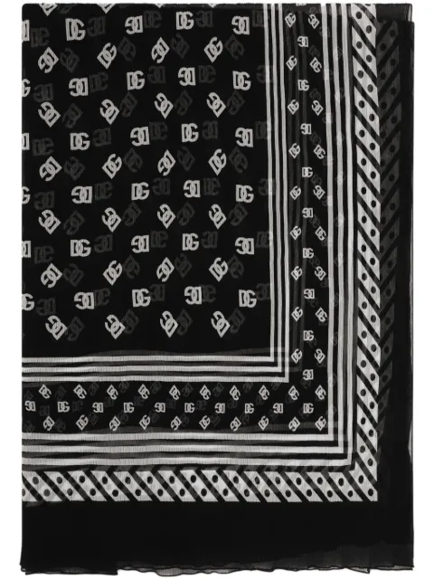 Dolce & Gabbana DNA logo-print silk scarf