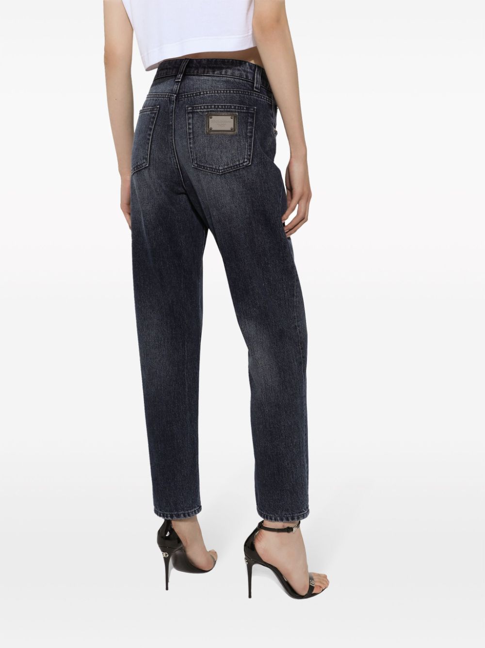 Dolce & Gabbana Mid waist boyfriend jeans Zwart