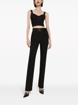【Dolce&Gabbana】 High-riseレザーパンツ Dolce & Gabbana High Waisted Pants for Women - Shop on FARFETCH