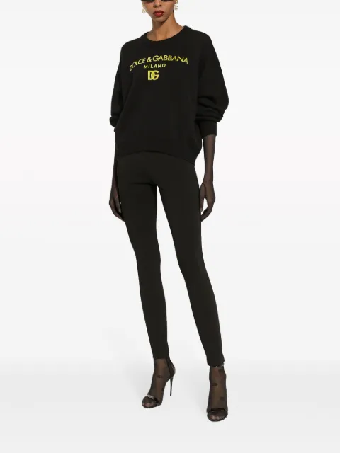 Dolce & Gabbana pleat-detail stirrup leggings