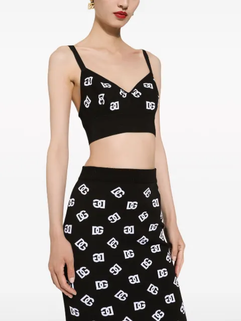 Dolce & Gabbana top tejido con logo DG
