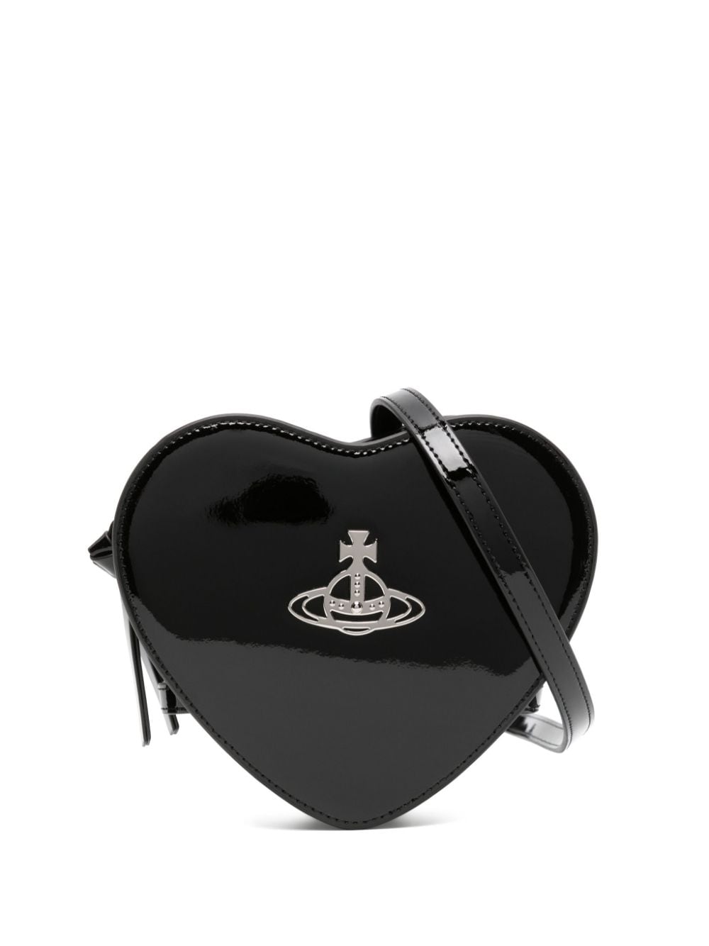Vivienne Westwood Louise Heart Leather Bag In Black