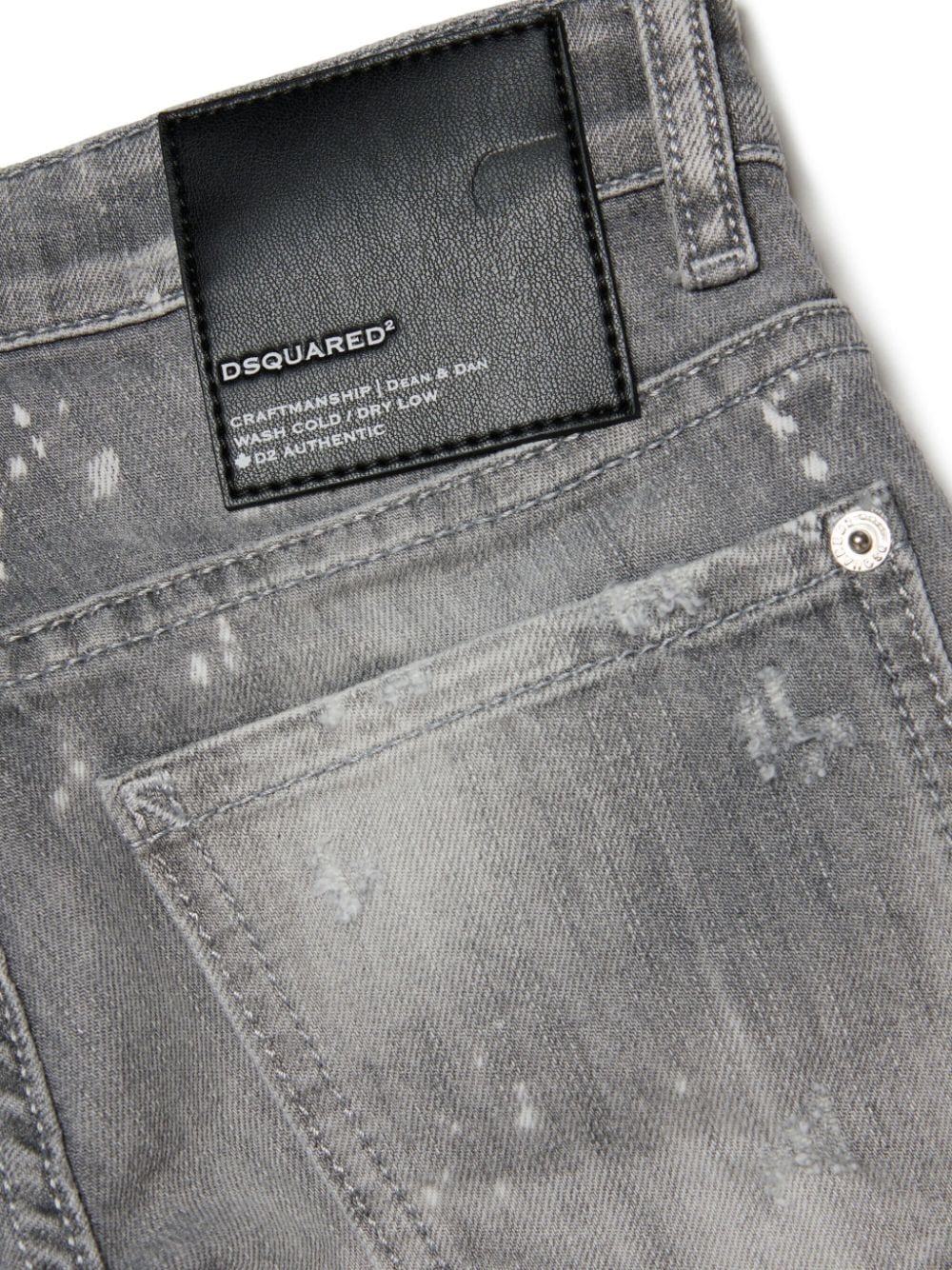 Shop Dsquared2 Paint Splatter-detail Straight-leg Jeans In Grey