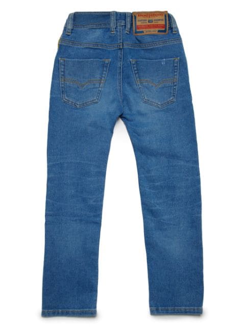 drawstring-waistband straight-leg jeans