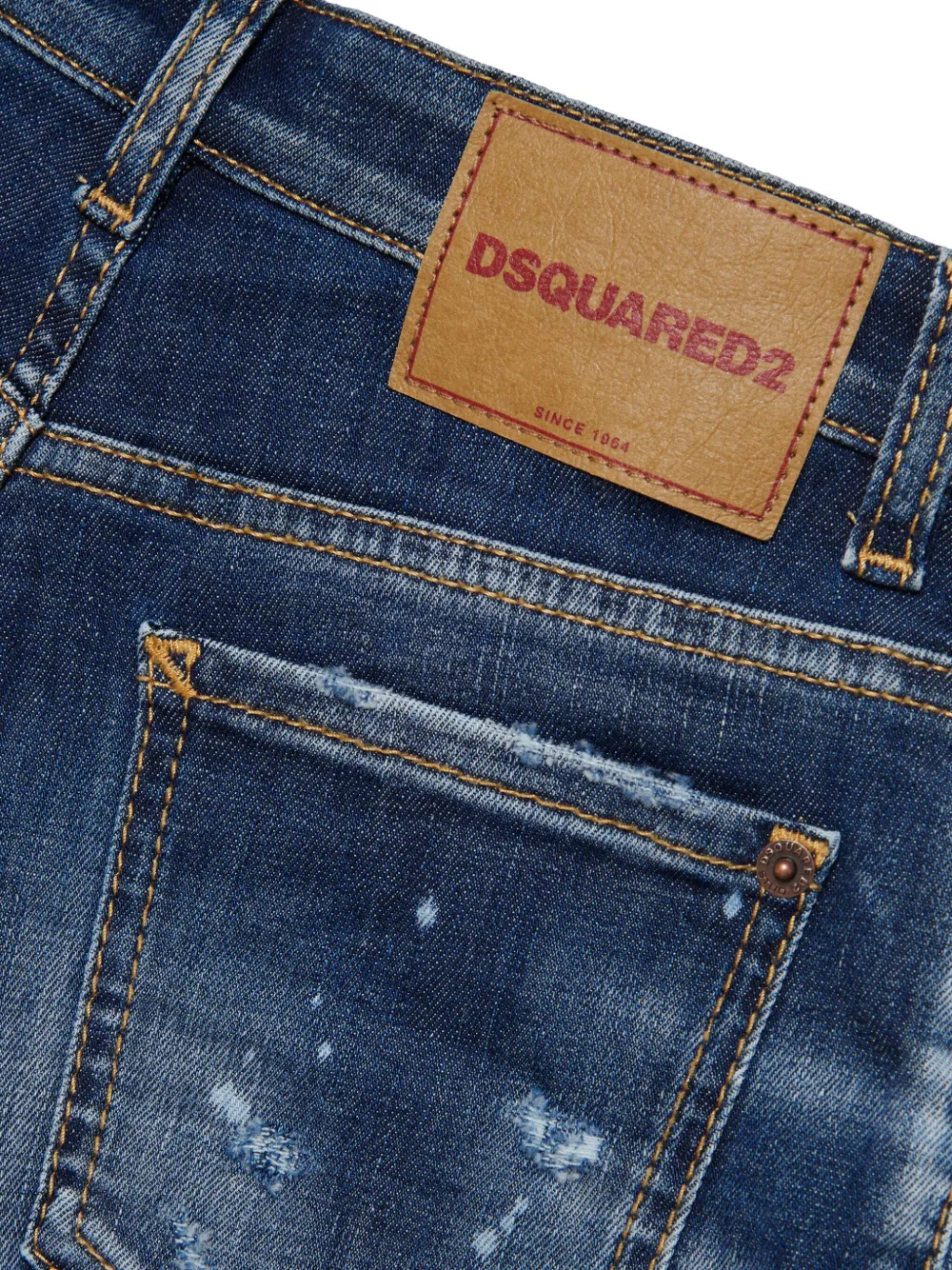 DSQUARED2 KIDS Gerafelde spijkershorts Blauw