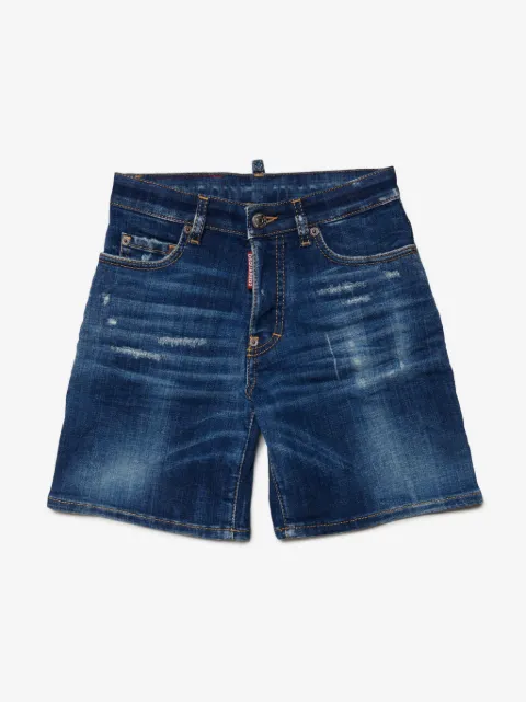 DSQUARED2 KIDS pantalones vaqueros cortos con parche del logo