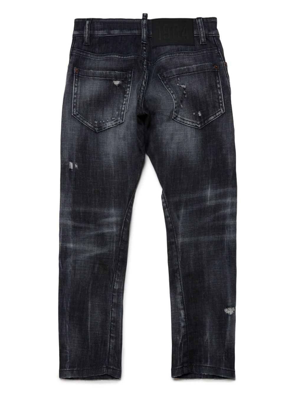 Shop Dsquared2 Twist Distressed-effect Jeans In Black