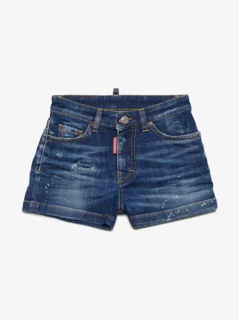 DSQUARED2 KIDS distressed denim shorts