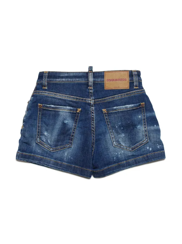DSQUARED2 KIDS Distressed Denim Shorts Blue FARFETCH PH