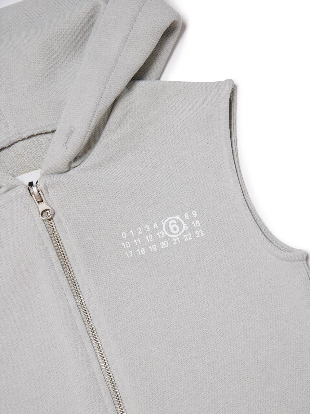 Shop Mm6 Maison Margiela Zip-up Hooded Sweatshirt In Grey