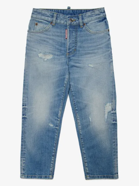 DSQUARED2 KIDS distressed-finish straight-leg jeans