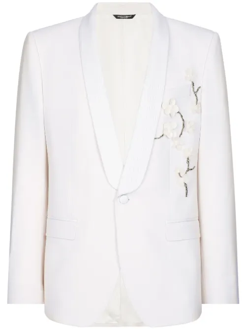 Blazer croisé à fleurs appliquées - Dolce & Gabbana - Modalova